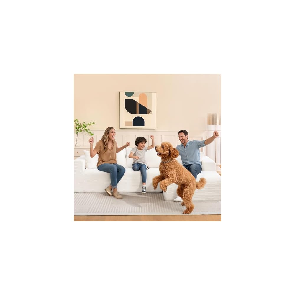 108" Cloud Sectional Couch L-Shaped Sofa Beige Right Facing Chaise