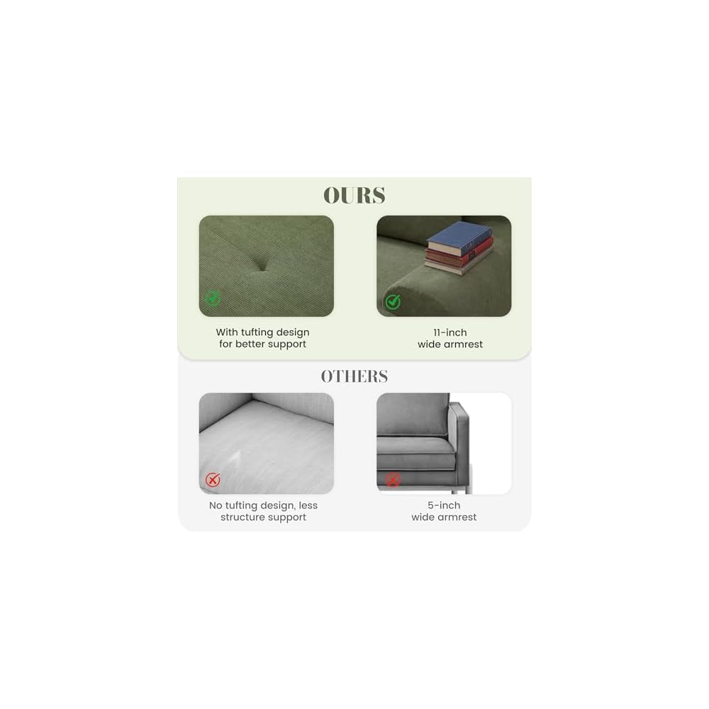 GRUSIGN 108'' Modular Boneless Sofa,Sectional Couch for Living Room