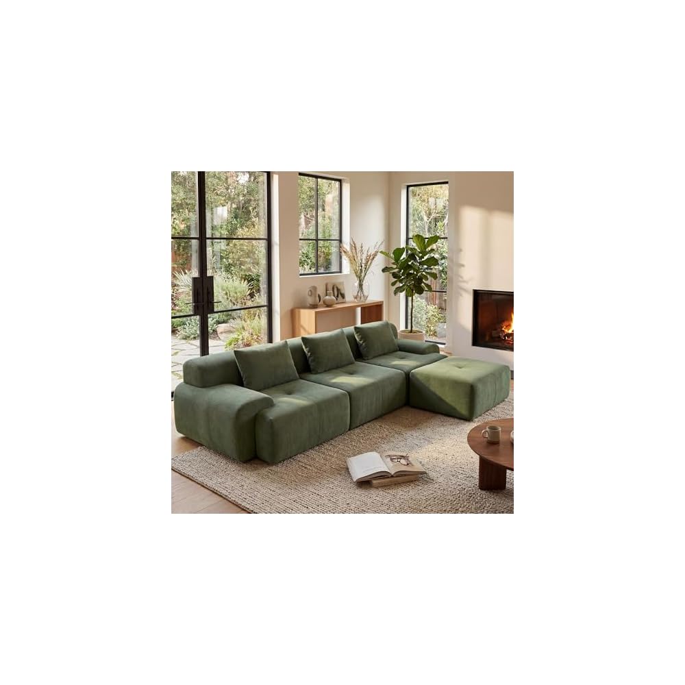 GRUSIGN 108'' Modular Boneless Sofa,Sectional Couch for Living Room