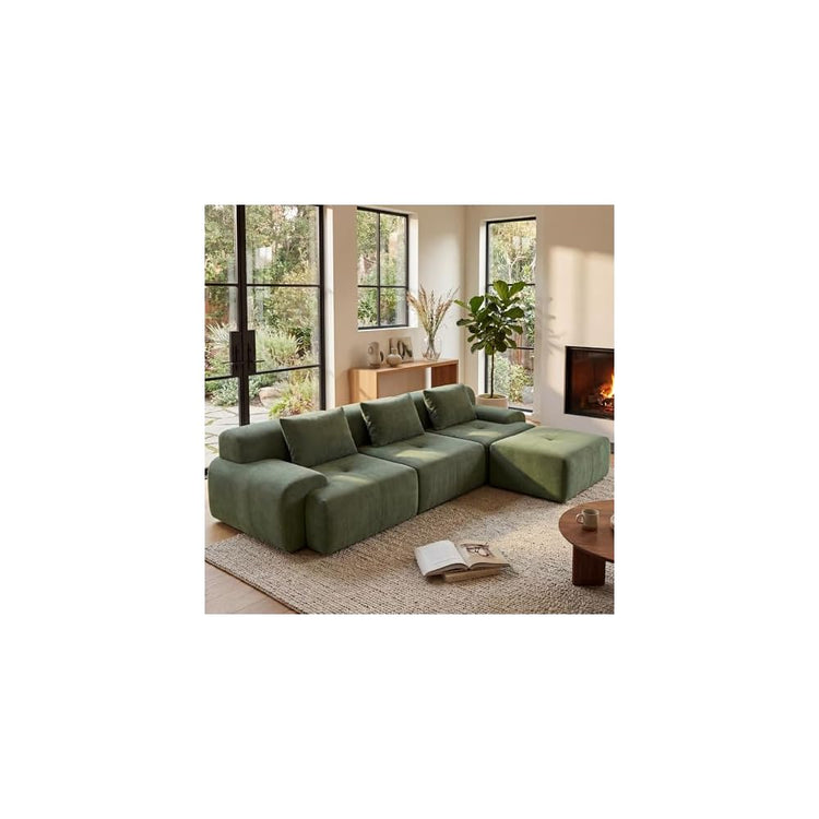 GRUSIGN 108'' Modular Boneless Sofa,Sectional Couch for Living Room